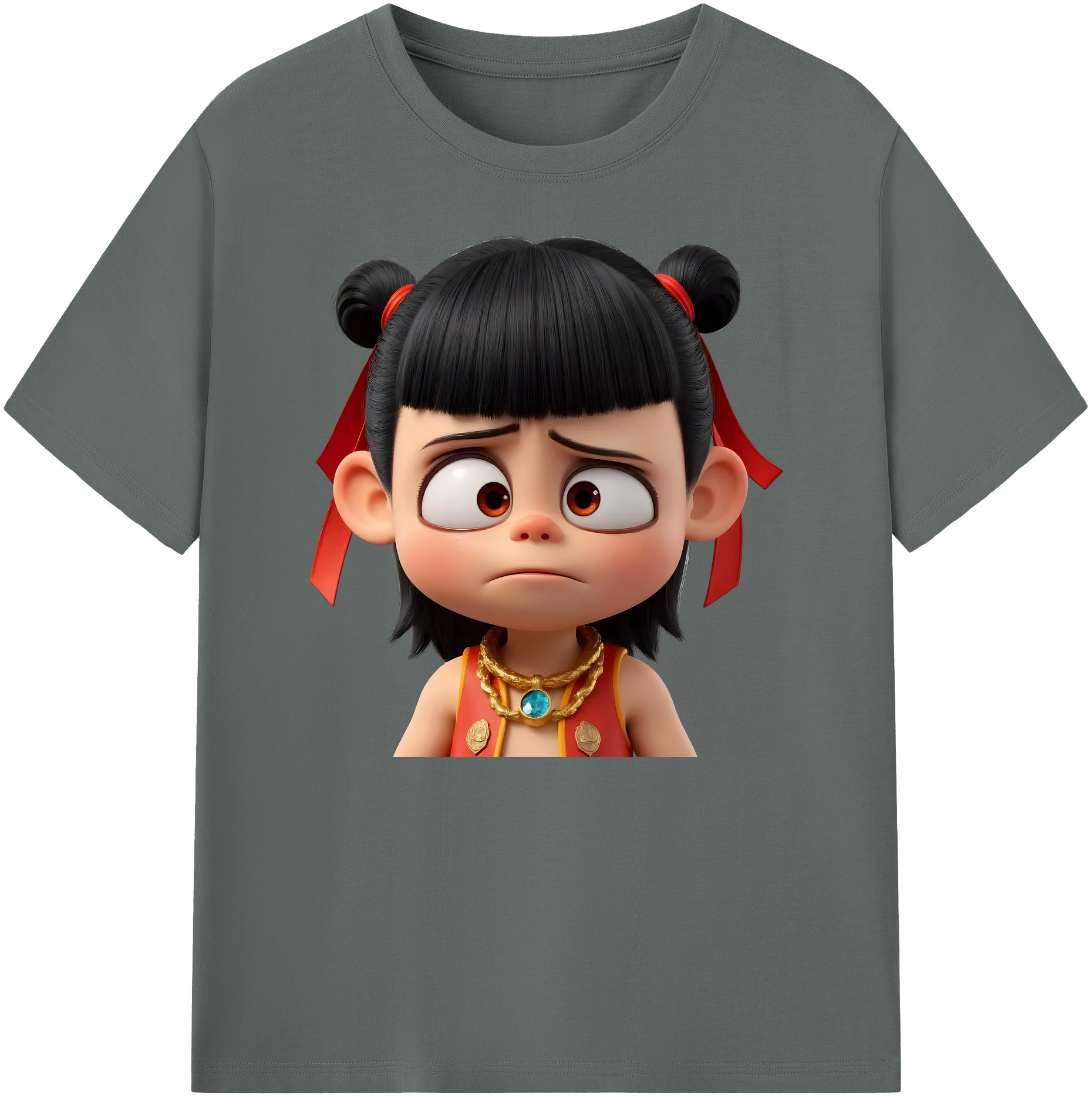 （画像用） Ne Zha 2 ナタ 魔童の大暴れ 綿100％ メンズ半袖Tシャツ｜肌触りやわらか＆通気性